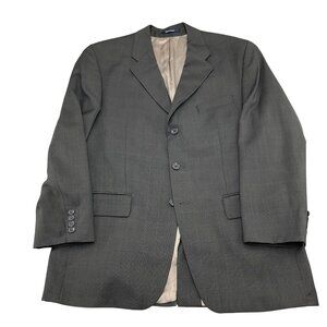 Chaps Ralph Lauren Blazer Men 42R Gray Blue Plaid Cashmere Wool Union Canada VTG